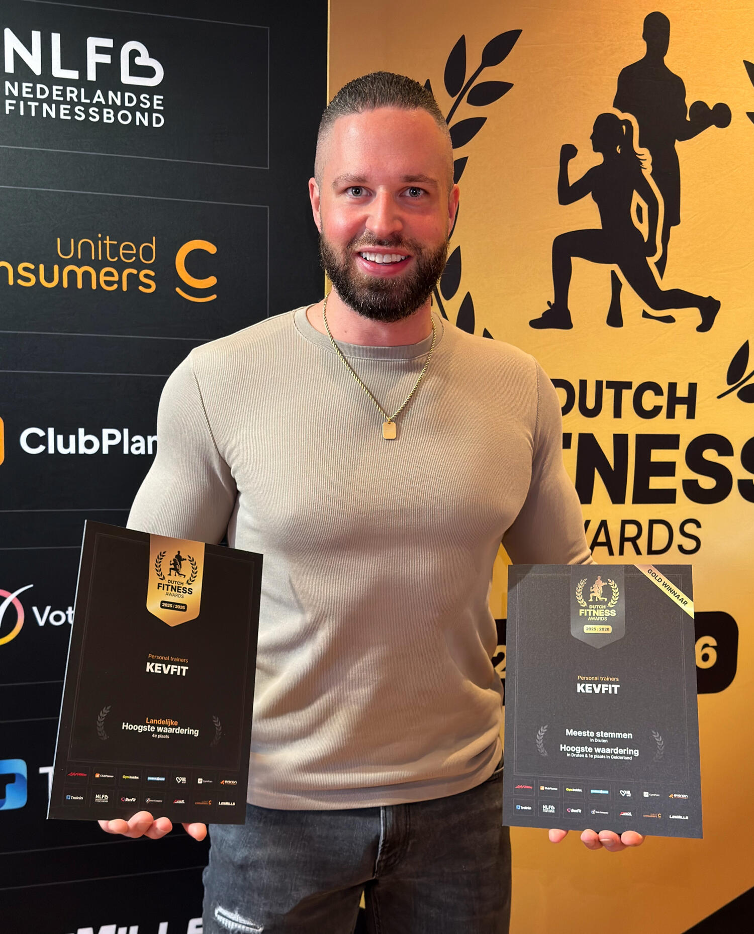 Beste personal trainer van Druten met award bij Dutch Fitness Awards in Gelderland